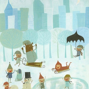 Winter in NYC.   Limited edition print by Matte Stephens.