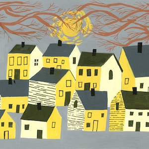 A small village in New England. Limited edition print by Matte Stephens.