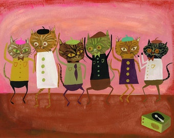 Night of the Cat People. Limited edition print by Matte Stephens.