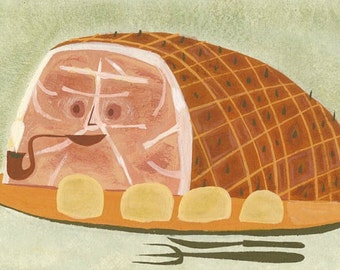 Glazed Ham.  Limited edition print by Matte Stephens