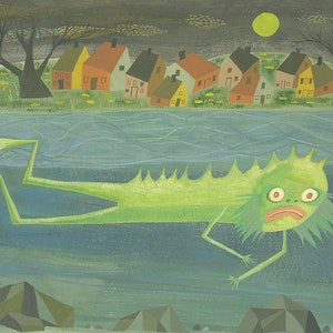 The Fishman of New England. Limited edition print by Matte Stephens.