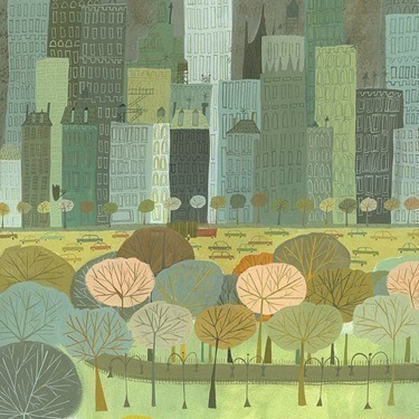 Autumn in New York.  Limited edition print by Matte Stephens