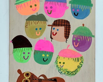 Otter Open Mic Night. Original painting by Matte Stephens.