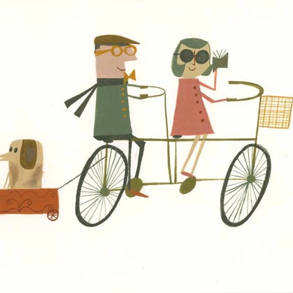 Taking a ride.  Limited edition 8.5 x 11 print by Matte Stephens.