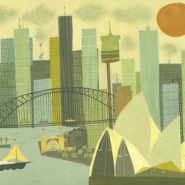 Sydney.  Limited edition 13x19 print by Matte Stephens.
