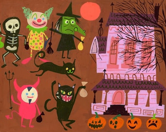 Halloween Bandits III Roscoe's Return. Limited edition print by Matte Stephens.