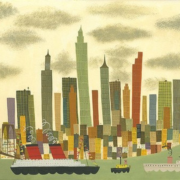 Manhattan.  Original painting by Matte Stephens.