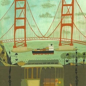 Golden Gate Bridge.  Limited edition print by Matte Stephens.