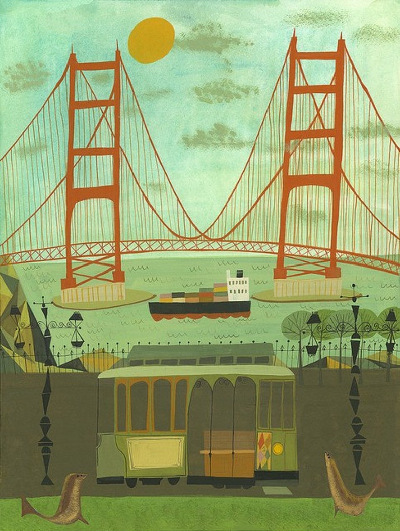 Golden Gate Bridge. Limited edition print van Matte Stephens. afbeelding 1