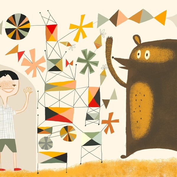 everyone thought leonard was a boy genius but rupert the imaginary bear actually built the do-nothing 16x20 limited edition print