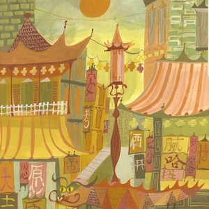 Chinatown, San Francisco.  Limited edition print by Matte Stephens.