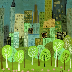 Central Park.  Limited edition print by Matte Stephens.