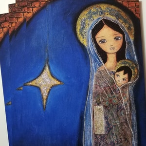 Estrella de la Natividad II - Juego de 4 tarjetas de felicitación con sobres