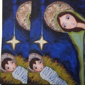 Estrella de la Natividad I - Juego de 2 tarjetas de felicitación con sobres