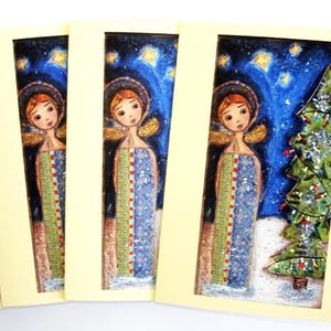 Let it Snow - Angel - Juego de 4 tarjetas de felicitación con sobres