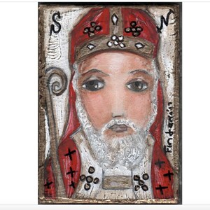 Saint Nicolas - Lot de 2 cartes de voeux avec enveloppes