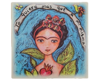 Frida - Art Wood Board  8 x 8 inches