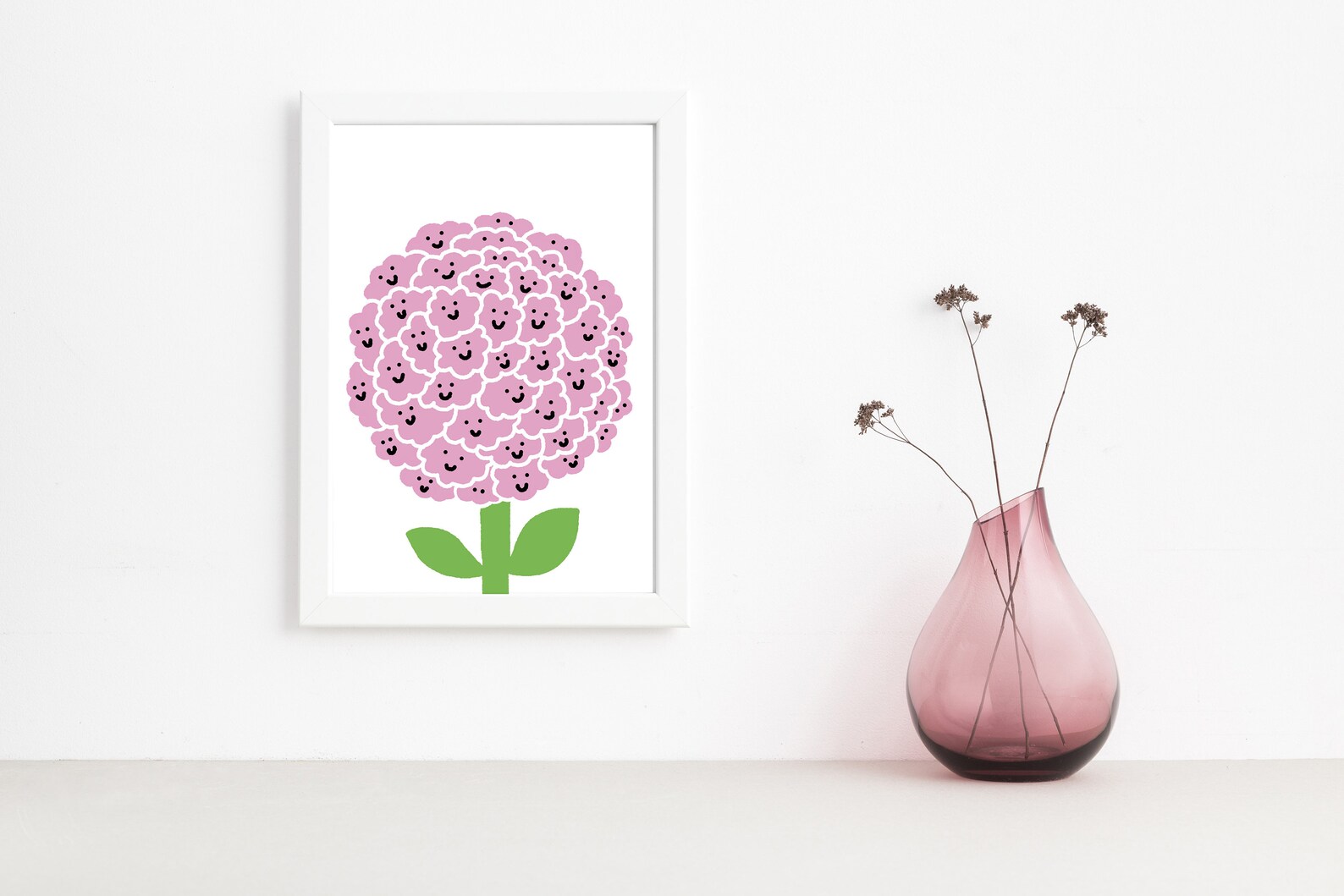 Flower Nursery Print pink Wall Art Minimalist Nursery Art Etsy