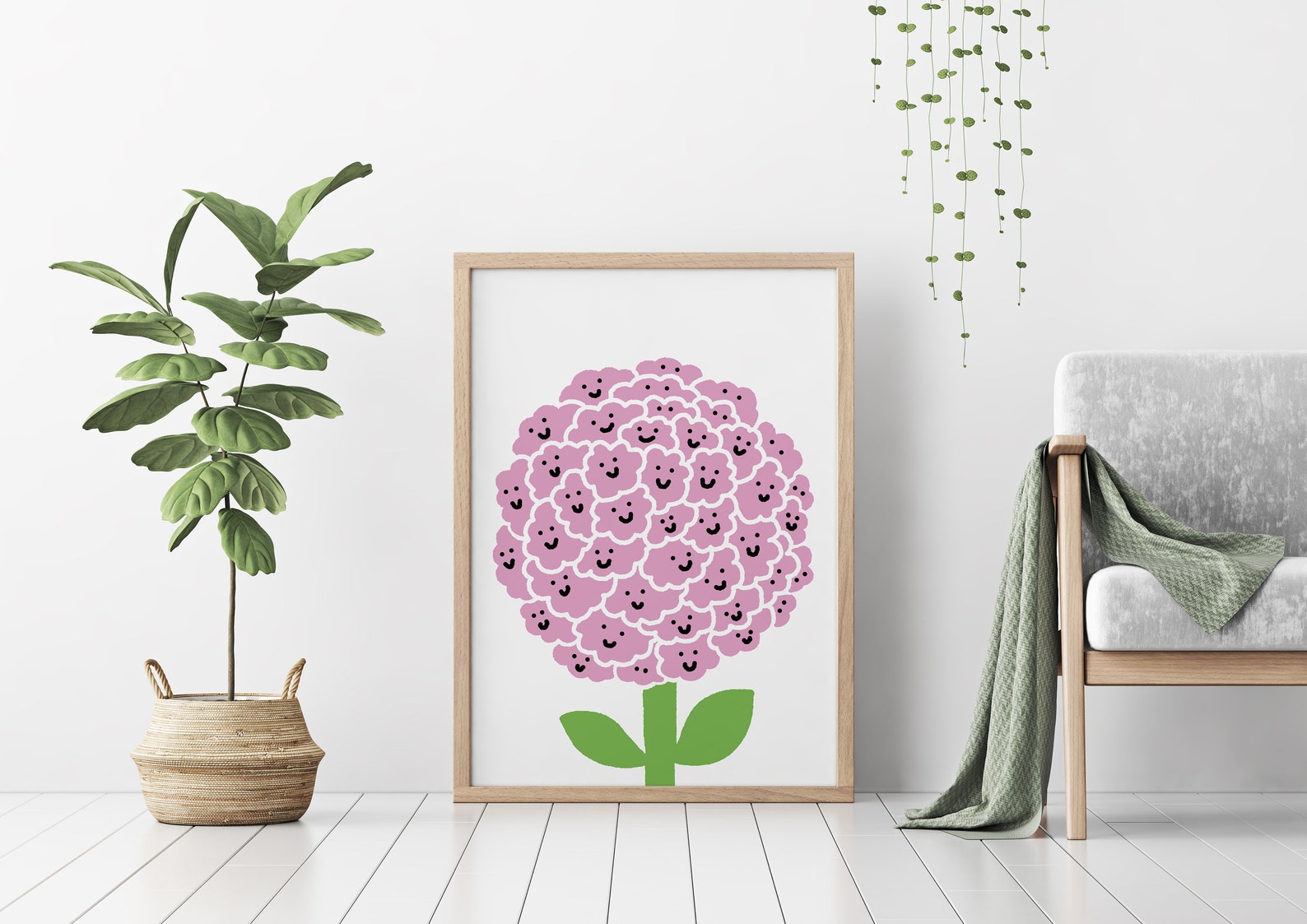 Flower Nursery Print pink Wall Art Minimalist Nursery Art Etsy