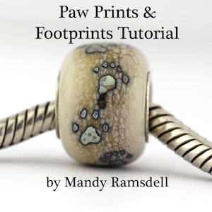 Lampwork Bead TUTORIAL Footprints and Paw Prints tutorial glass beadmaking how to glass bead making instruction handmade bead Mandy Ramsdell