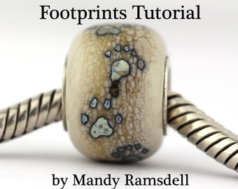 Lampwork Bead TUTORIAL Footprints and Paw Prints tutorial glass beadmaking how to glass bead making instruction handmade bead Mandy Ramsdell