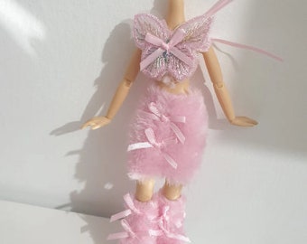 Bratz clothes top skirt and fluffy leg warmers set outfit for bratz dolls clothes only