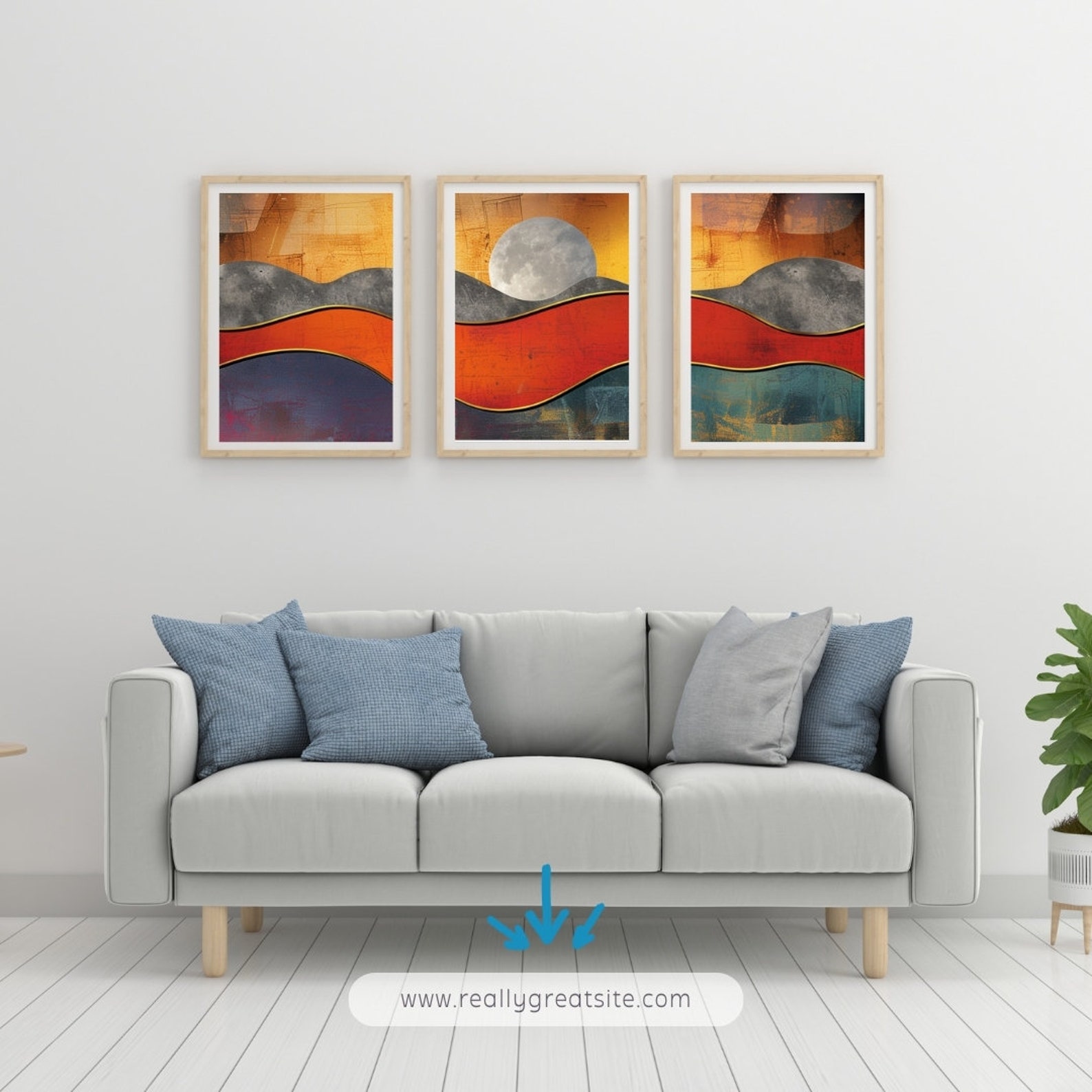 Abstract Geometric Wall Art Prints - Modern Digital Downloads for Home ...