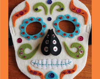 Felt Mask PDF Pattern - Day of the Dead Sugar Skull