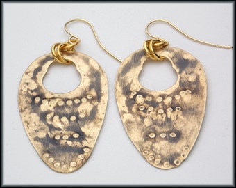 KEYHOLE - Handforged Antiqued Bronze Statement Earrings