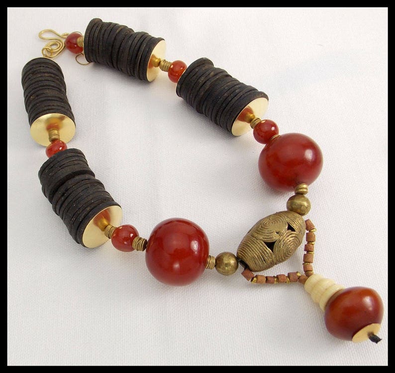 AFRICAN Tribes Handmade African Beads Carnelian Moroccan Beads 1 of a