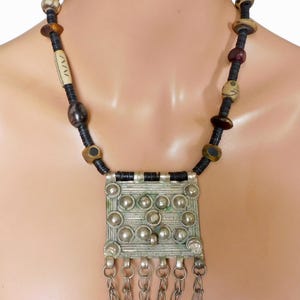ETHIOPIAN ENGAGEMENT PENDANT - Old Ethiopian Pendant - African Vulcanite and Handcarved Horn 1 of a Kind Tribal Statement Necklace