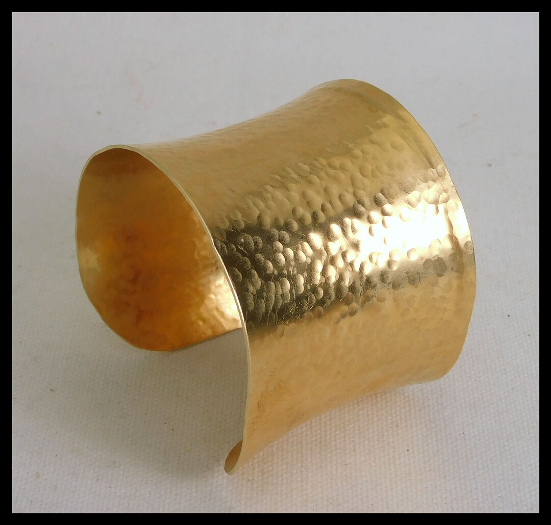 GOLDEN CLEOPATRA Wide Hammered Bronze Cuff Bracelet Etsy