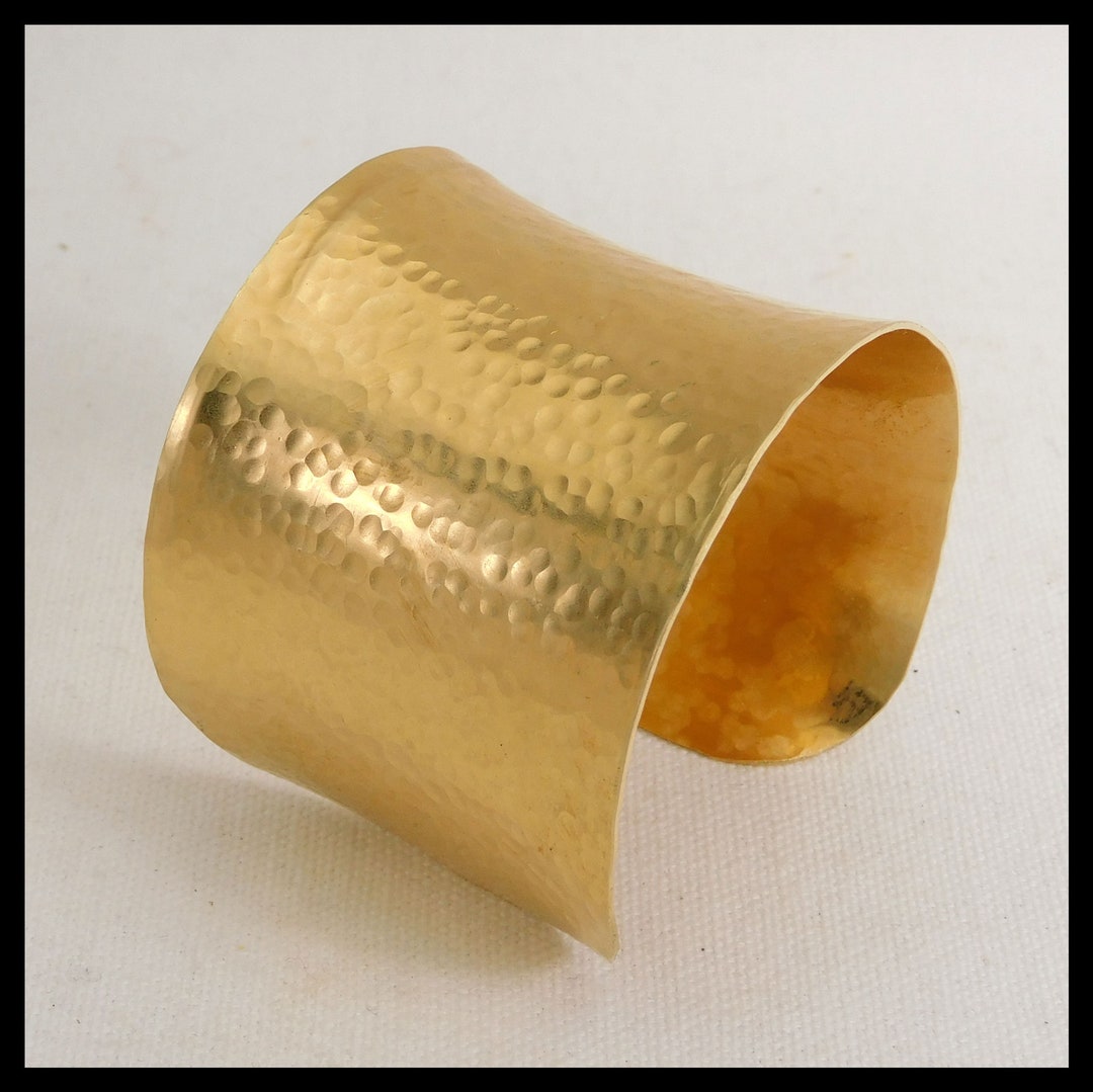 GOLDEN CLEOPATRA Handforged Wide Hammered Bronze Cuff Bracelet - Etsy