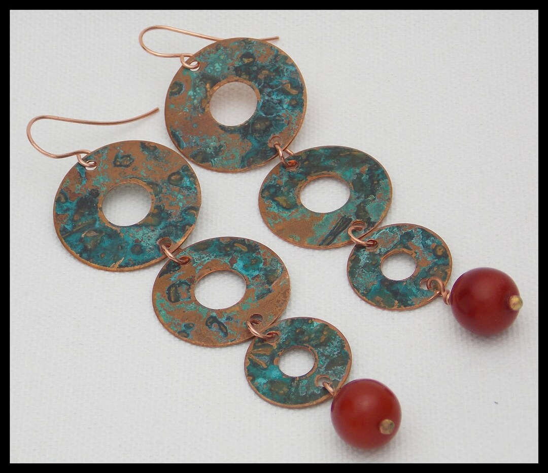 AZUL - Handforged Blue Patina on Copper - Looong Statement  display picture 2