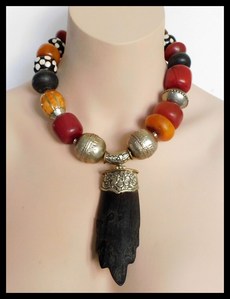 DIVINE NEPAL Mixed Large African and Tibetan Beads - Etsy