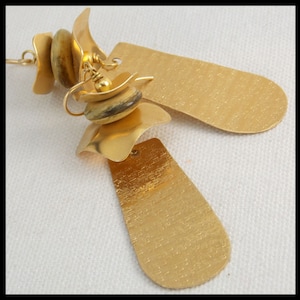 MIA - Handforged Raw Silk Textured Bronze Long Elegant Earrings
