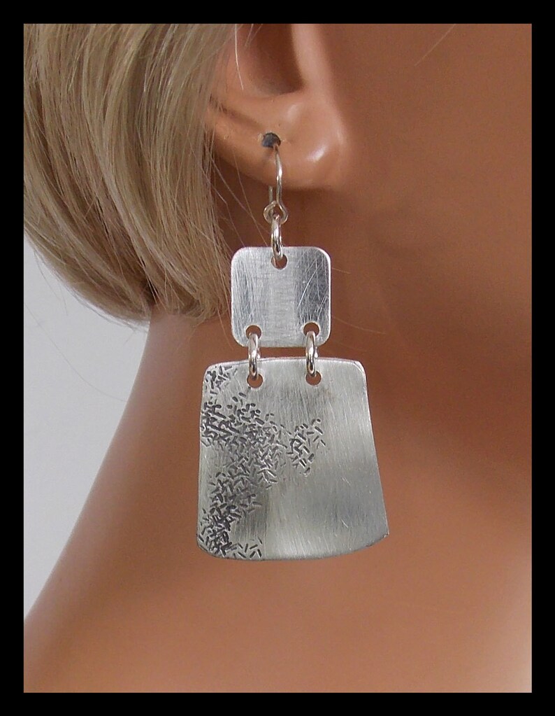 MYSTICAL Hammered & Oxidized Pewter Statement Earrings Etsy