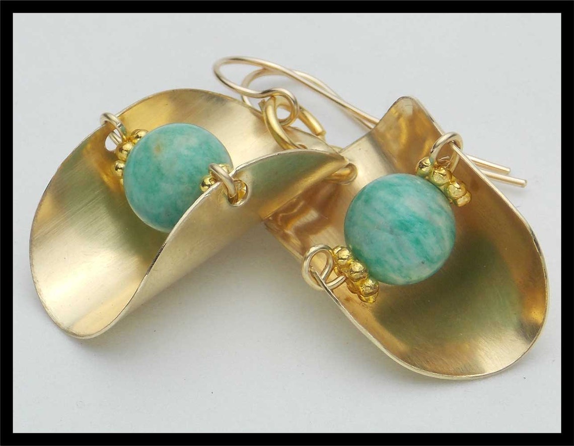 GOLDEN BASKETS Bronze and Amazonite Vertical Etsy