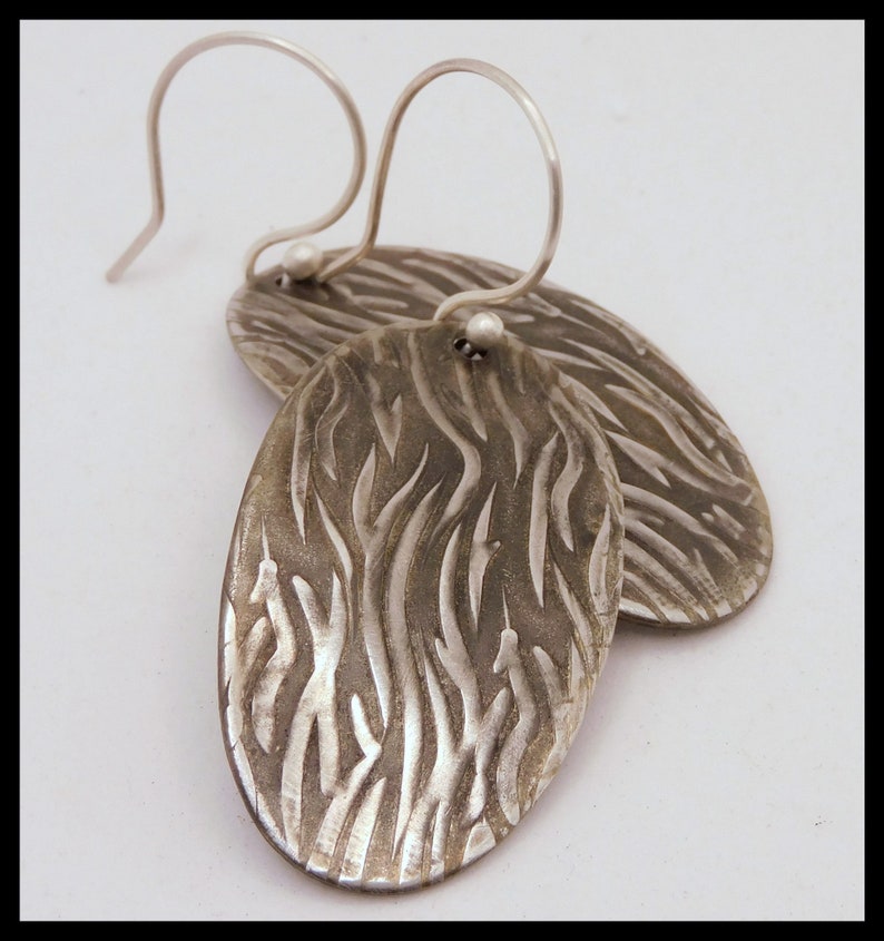 FLAMES Embossed & Oxidized Pewter and Fine Silver Etsy