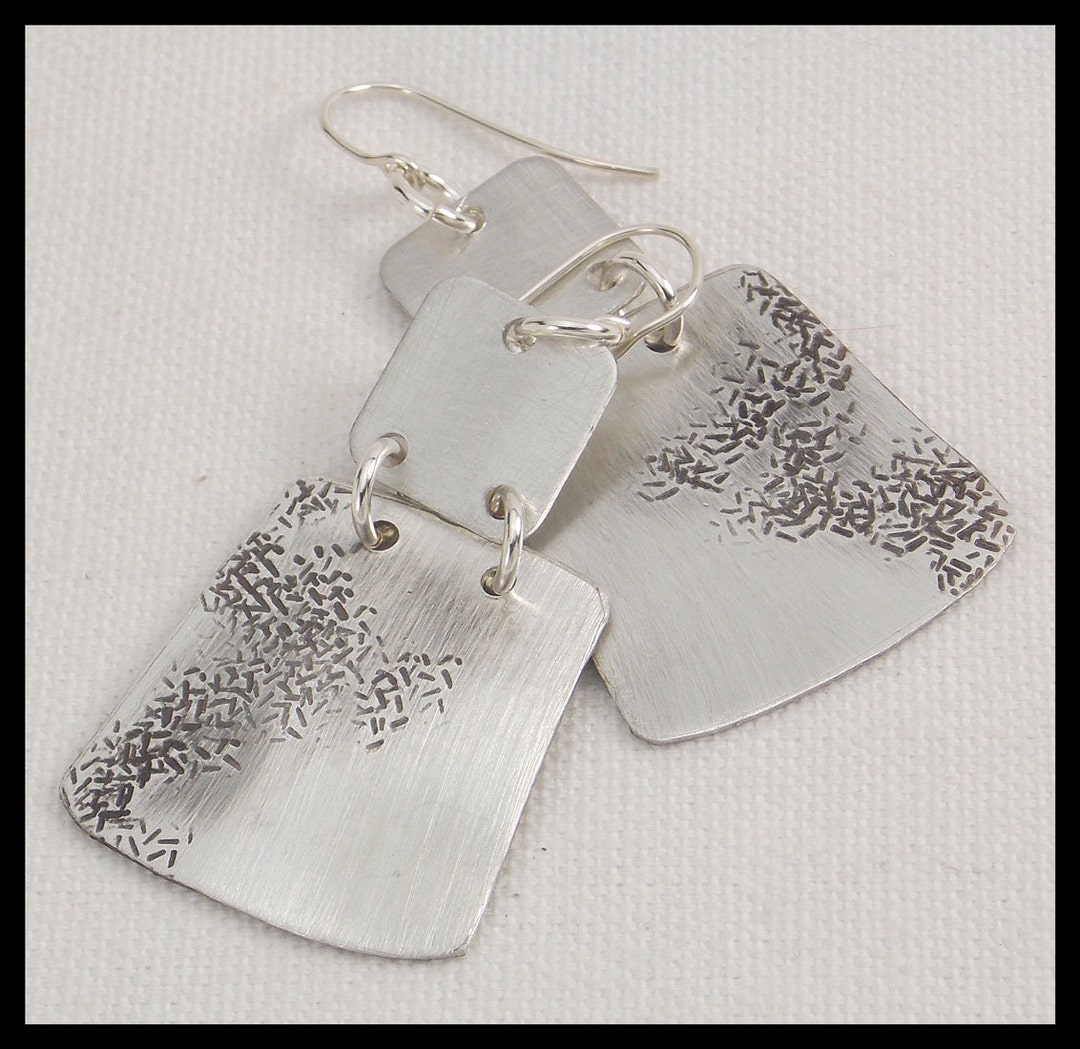 MYSTICAL Hammered & Oxidized Pewter Statement Earrings Etsy