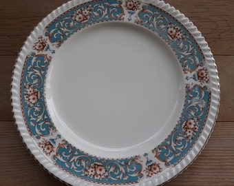 Set of 2 Hampton Dinner Plates Johnson Brothers Turquoise