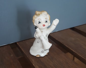 Vintage Girl Figurine - Instrument - Music