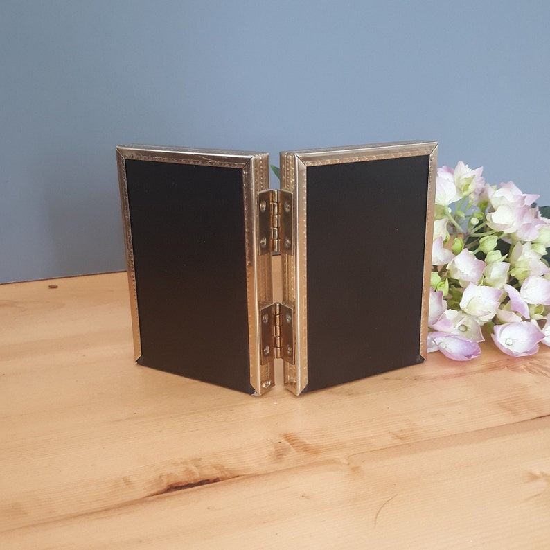 Royalhillvintage Vintage Bifold Gold Frame Holds 2.25 x 3.25 Wallet