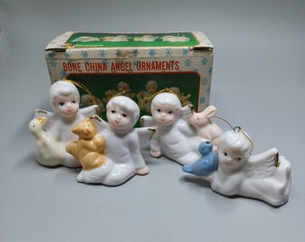 Vintage Set Christmas Angels with animals