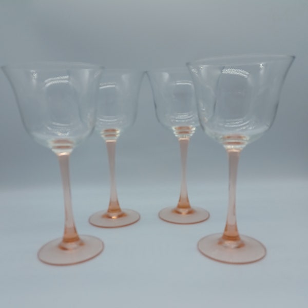 Vintage Luminarc Rosaline Cocktail Glasses Set of 4 - wine - pink NOS