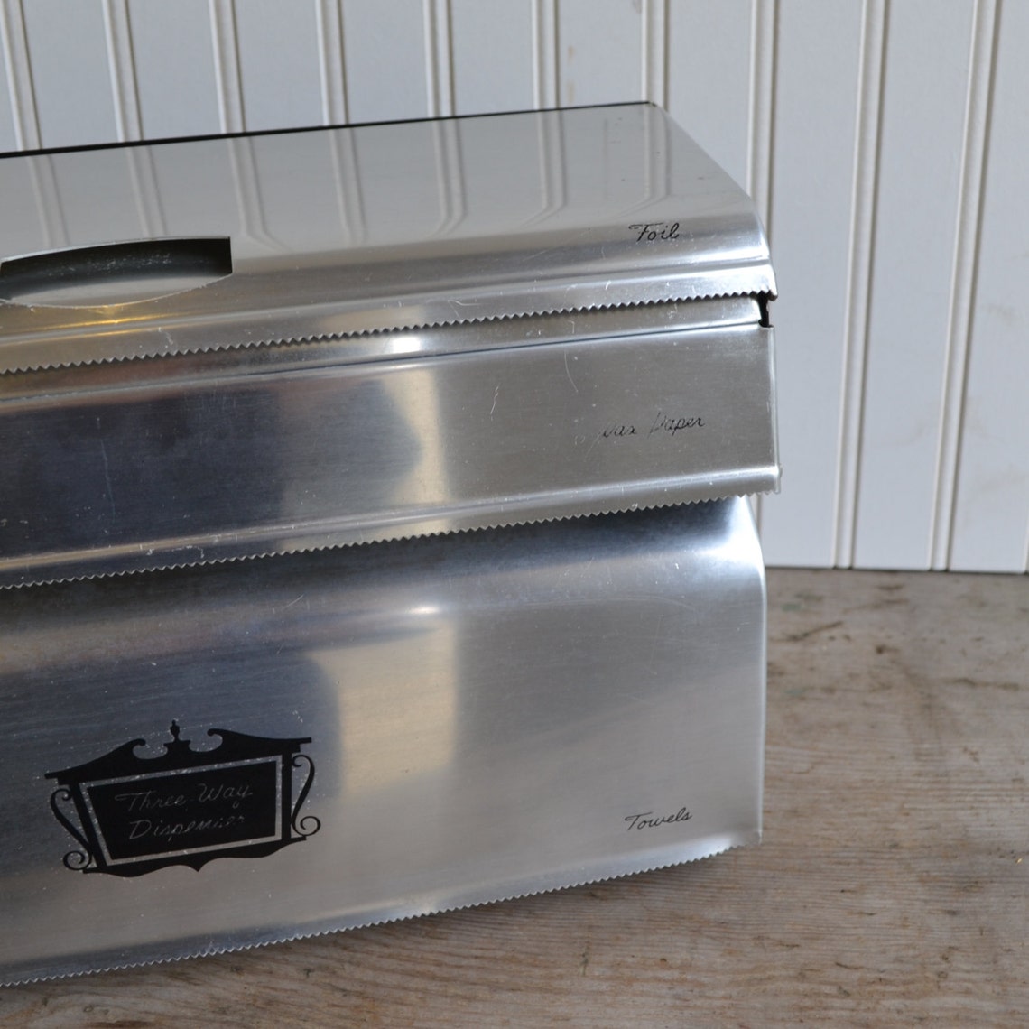 Vintage Aluminum Kitchen Dispenser West Bend Foil Paper Etsy