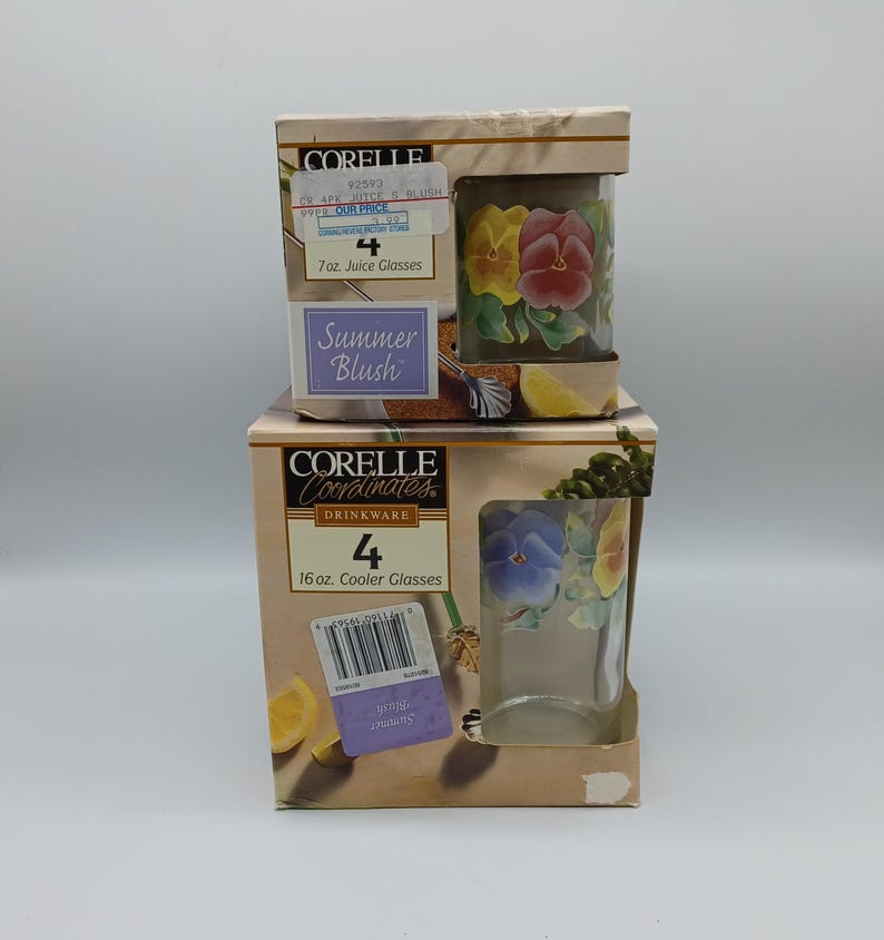 Corelle Box Choose One Boxed Set Corelle Summer Blush Drinkware 1997 NIB - Etsy