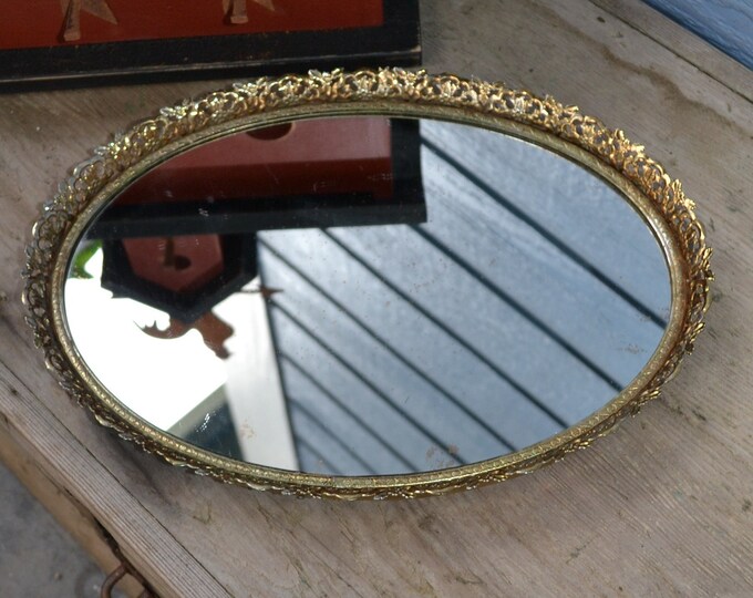 Vintage Oval Vanity Mirror Etsy