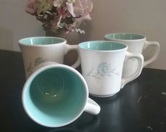 Four Vintage Taylor Smith & Taylor Boutonniere Coffee Mugs
