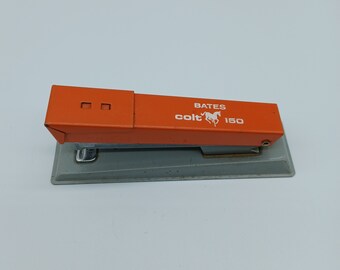 Vintage Bates Colt 150 Stapler in Red/Orange - Royalhillvintage